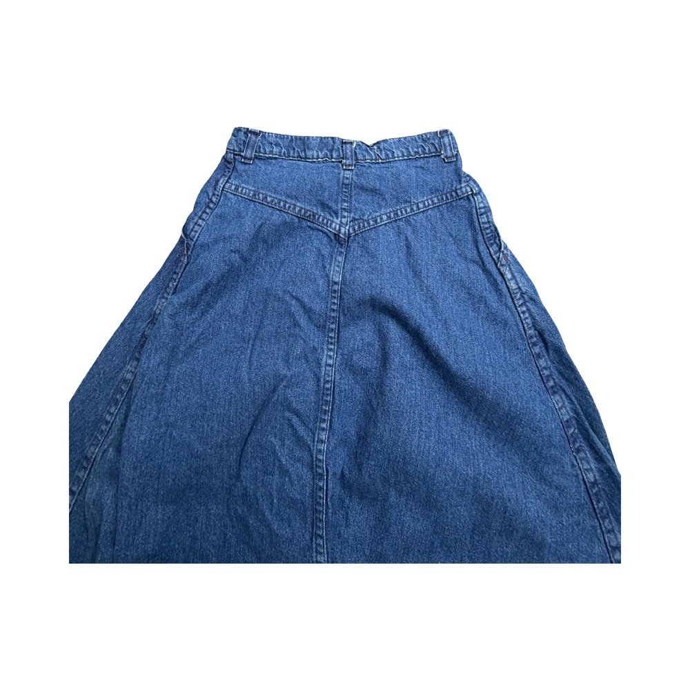 Weathered Blues Denim Skirt Womens 6 24x32 Blue Button Front Midi Cotton USA - Picture 10 of 12